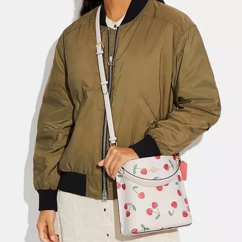Coach White Cherry Print Crossbody Bag with Red Accents - Picture 15 of 16